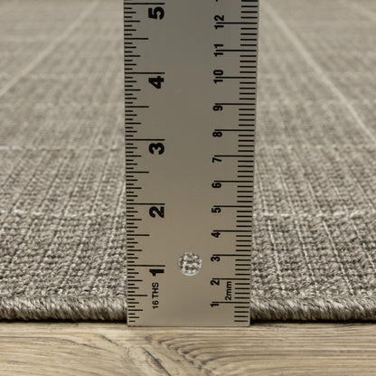 Caicos Geometric Grey/ Grey Flat Weave Rug