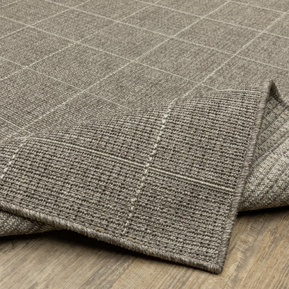 Caicos Geometric Grey/ Grey Flat Weave Rug