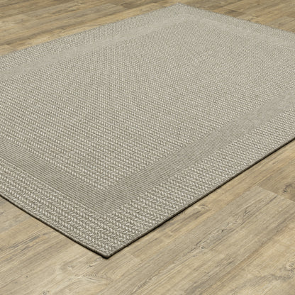 Caicos Border Grey/ Grey Flat Weave Rug
