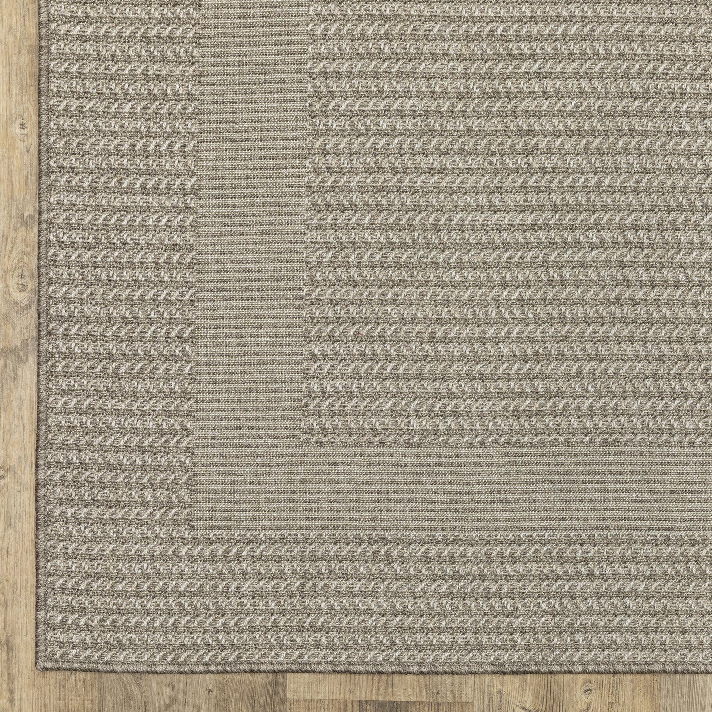 Caicos Border Grey/ Grey Flat Weave Rug