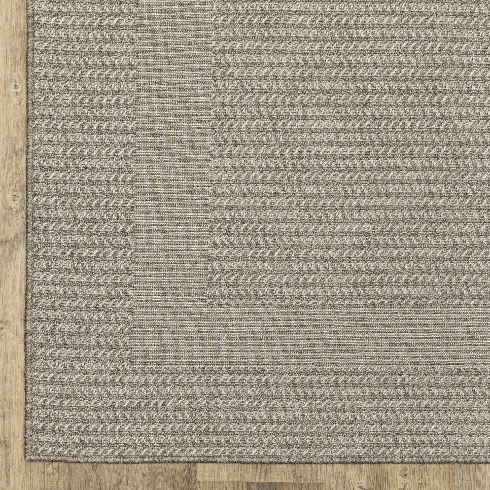 Caicos Border Grey/ Grey Flat Weave Rug
