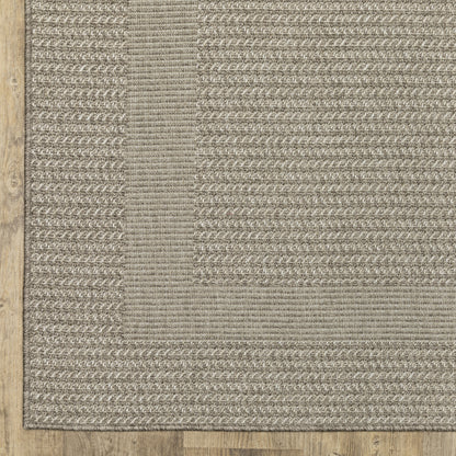 Caicos Border Grey/ Grey Flat Weave Rug