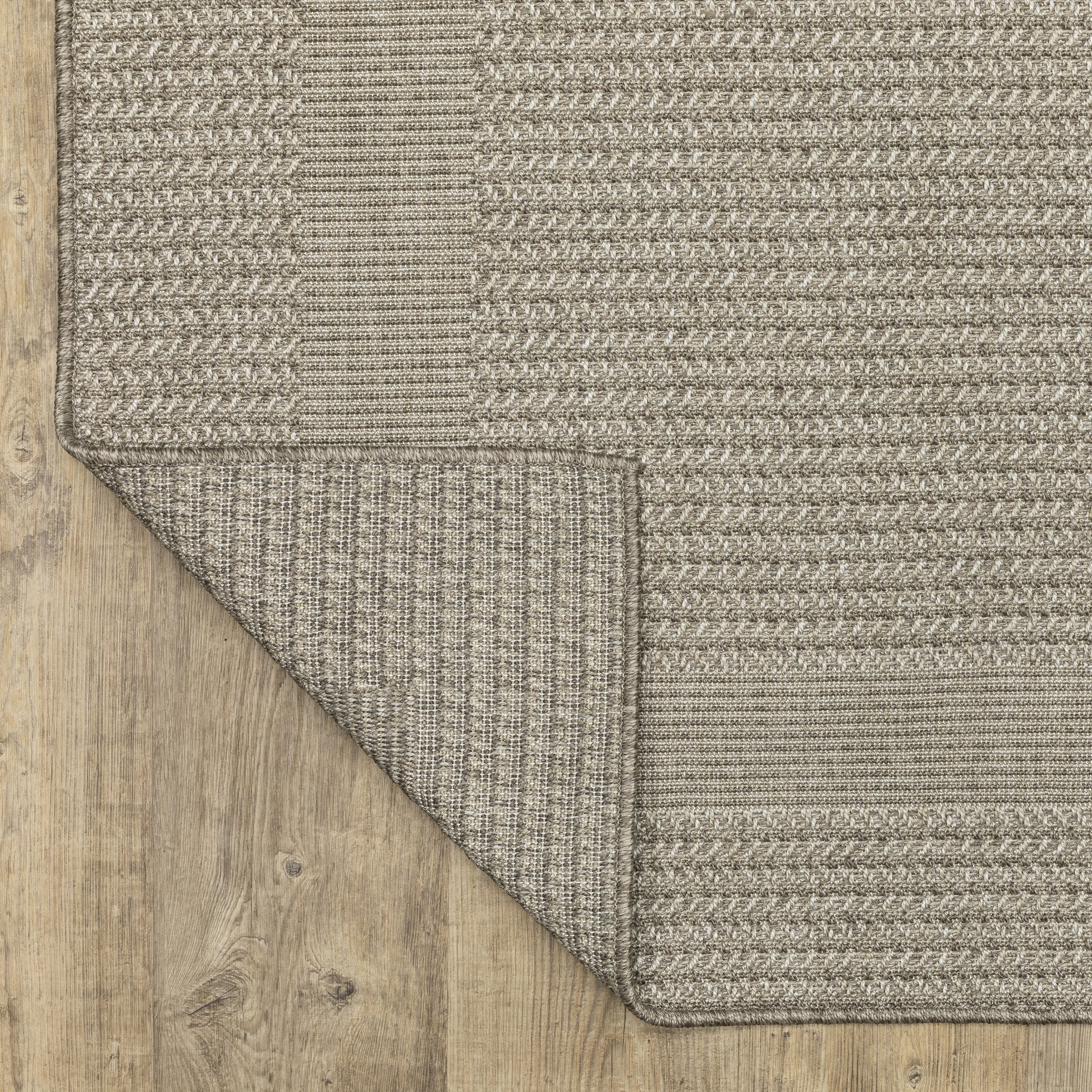 Caicos Border Grey/ Grey Flat Weave Rug
