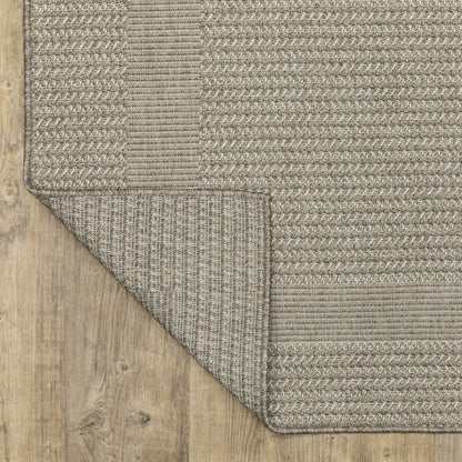 Caicos Border Grey/ Grey Flat Weave Rug
