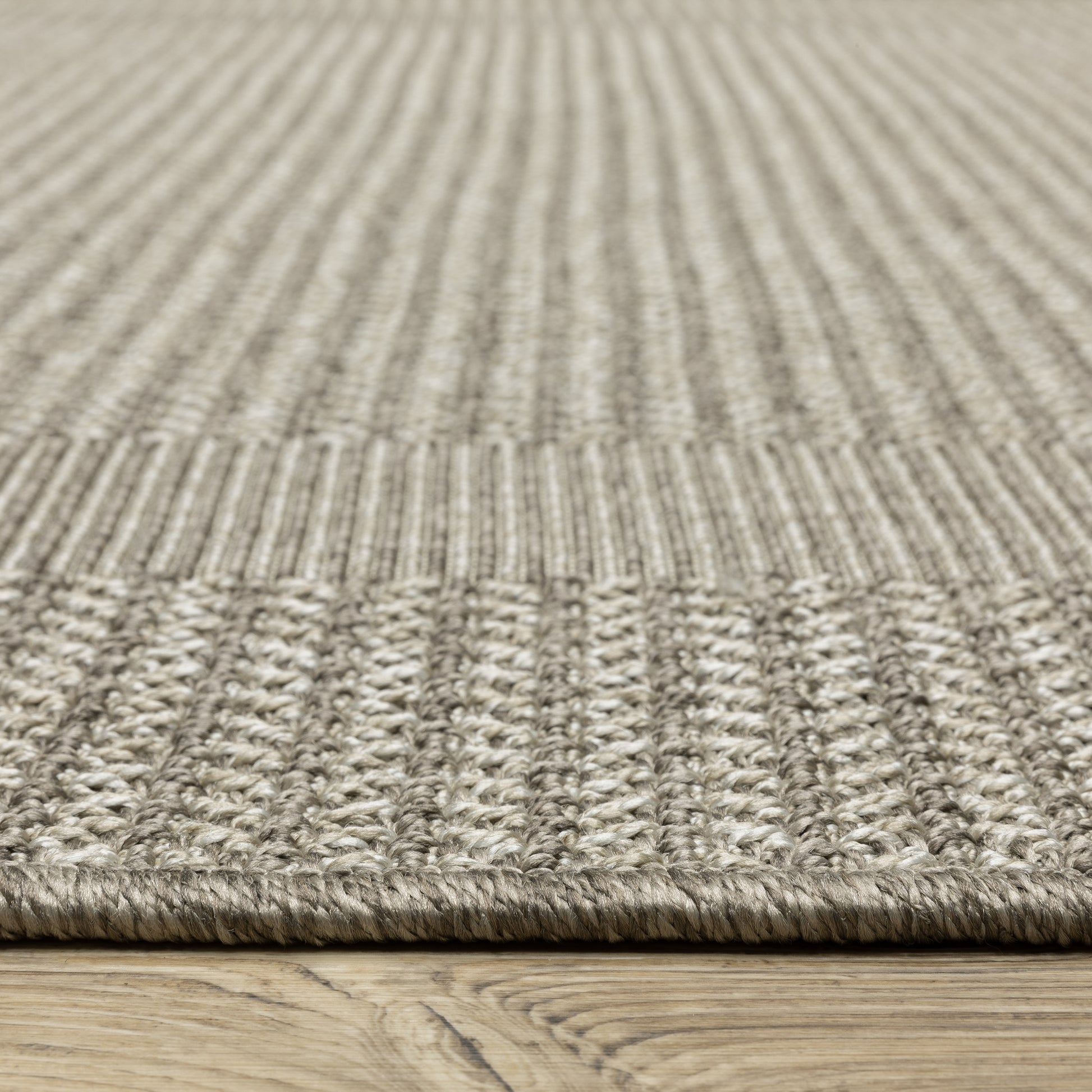 Caicos Border Grey/ Grey Flat Weave Rug