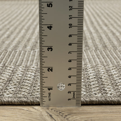 Caicos Border Grey/ Grey Flat Weave Rug