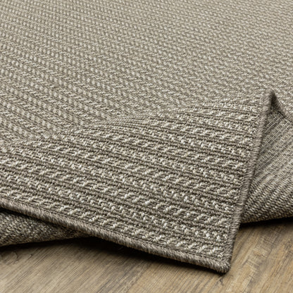 Caicos Border Grey/ Grey Flat Weave Rug