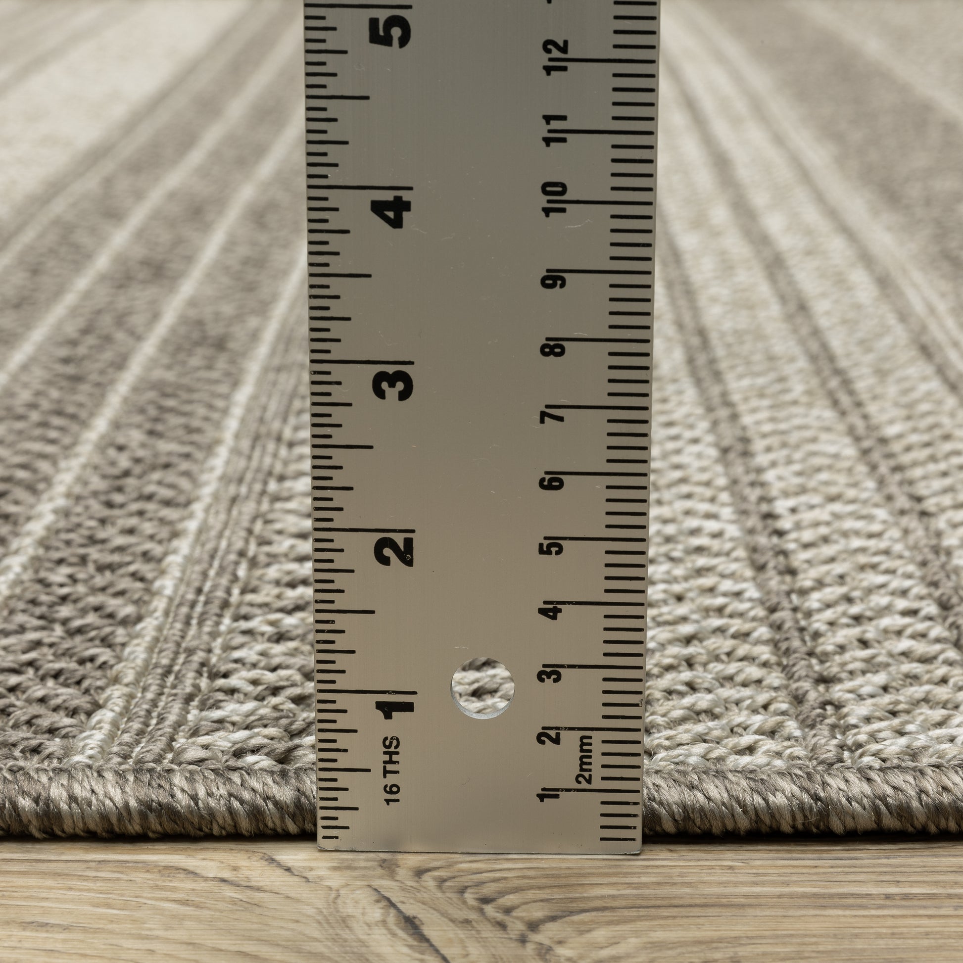 Caicos Stripe Grey/ Grey Geometric Flat Weave Rug