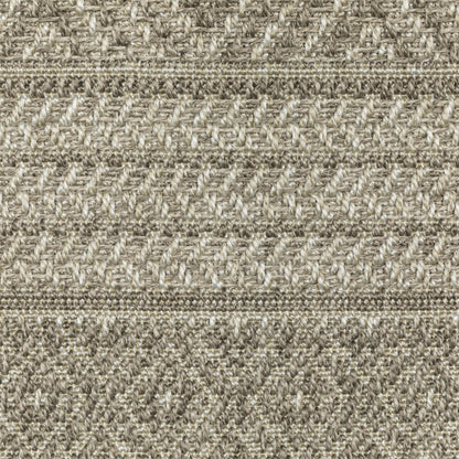 Caicos Stripe Grey/ Grey Geometric Flat Weave Rug
