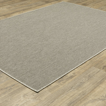 Caicos Solid Grey/ Grey Flat Weave Rug