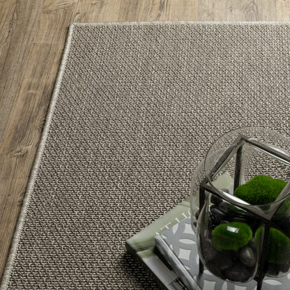 Caicos Solid Grey/ Grey Flat Weave Rug