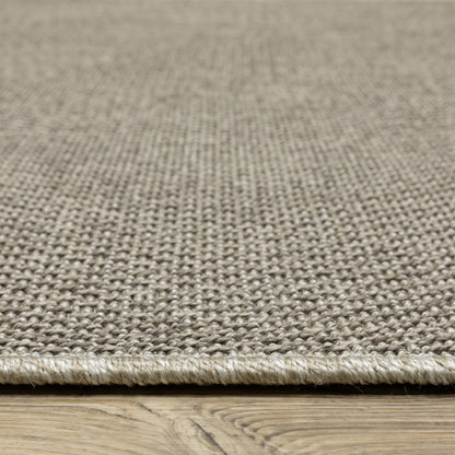 Caicos Solid Grey/ Grey Flat Weave Rug