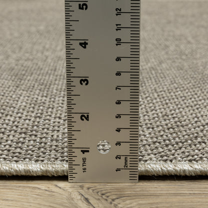 Caicos Solid Grey/ Grey Flat Weave Rug