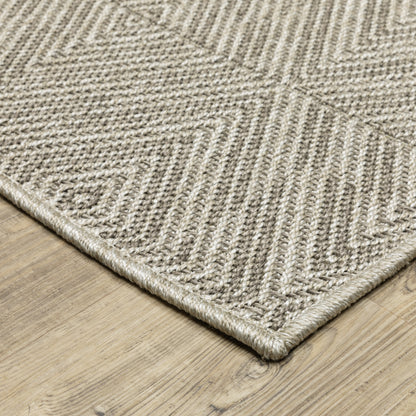 Caicos Geometric Grey/ Grey Flat Weave Rug