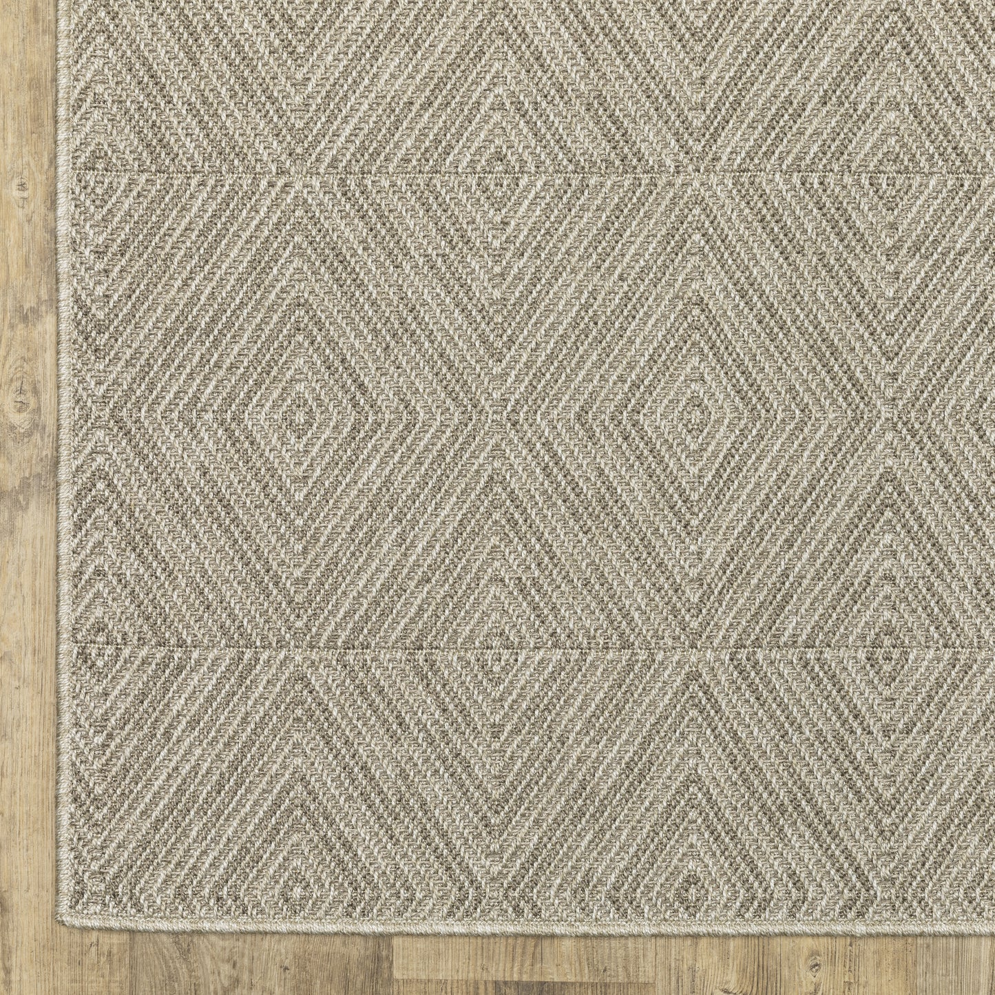 Caicos Geometric Grey/ Grey Flat Weave Rug