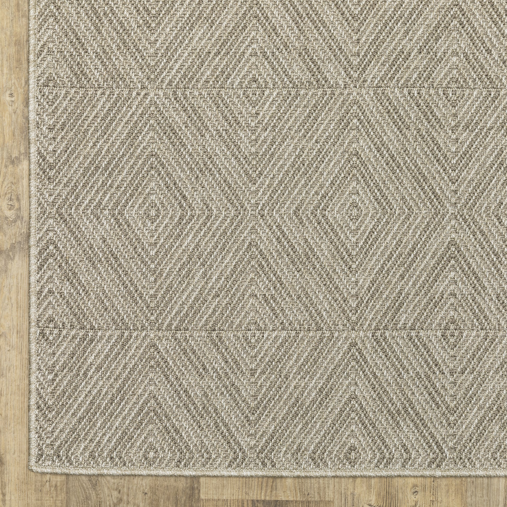 Caicos Geometric Grey/ Grey Flat Weave Rug