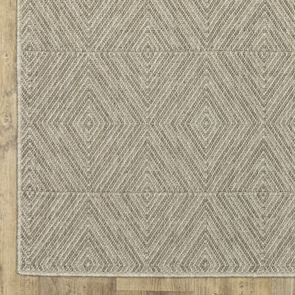 Caicos Geometric Grey/ Grey Flat Weave Rug