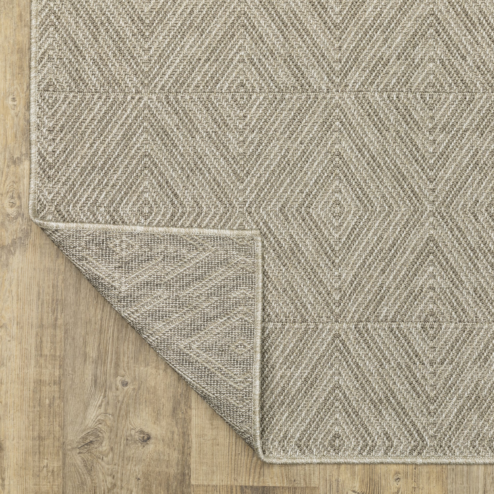 Caicos Geometric Grey/ Grey Flat Weave Rug