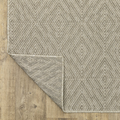 Caicos Geometric Grey/ Grey Flat Weave Rug