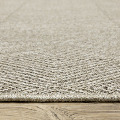 Caicos Geometric Grey/ Grey Flat Weave Rug