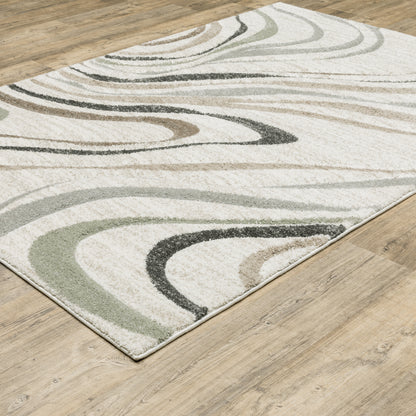 Cambria Abstract Beige/ Multi Cut Pile Rug