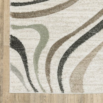 Cambria Abstract Beige/ Multi Cut Pile Rug