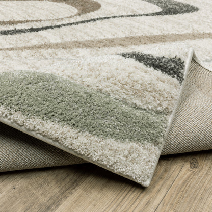 Cambria Abstract Beige/ Multi Cut Pile Rug