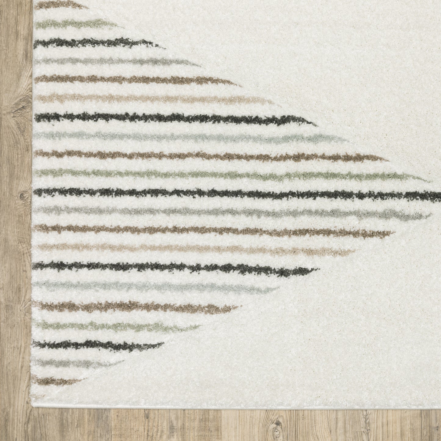 Cambria Stripe Beige/ Multi Geometric Cut Pile Rug