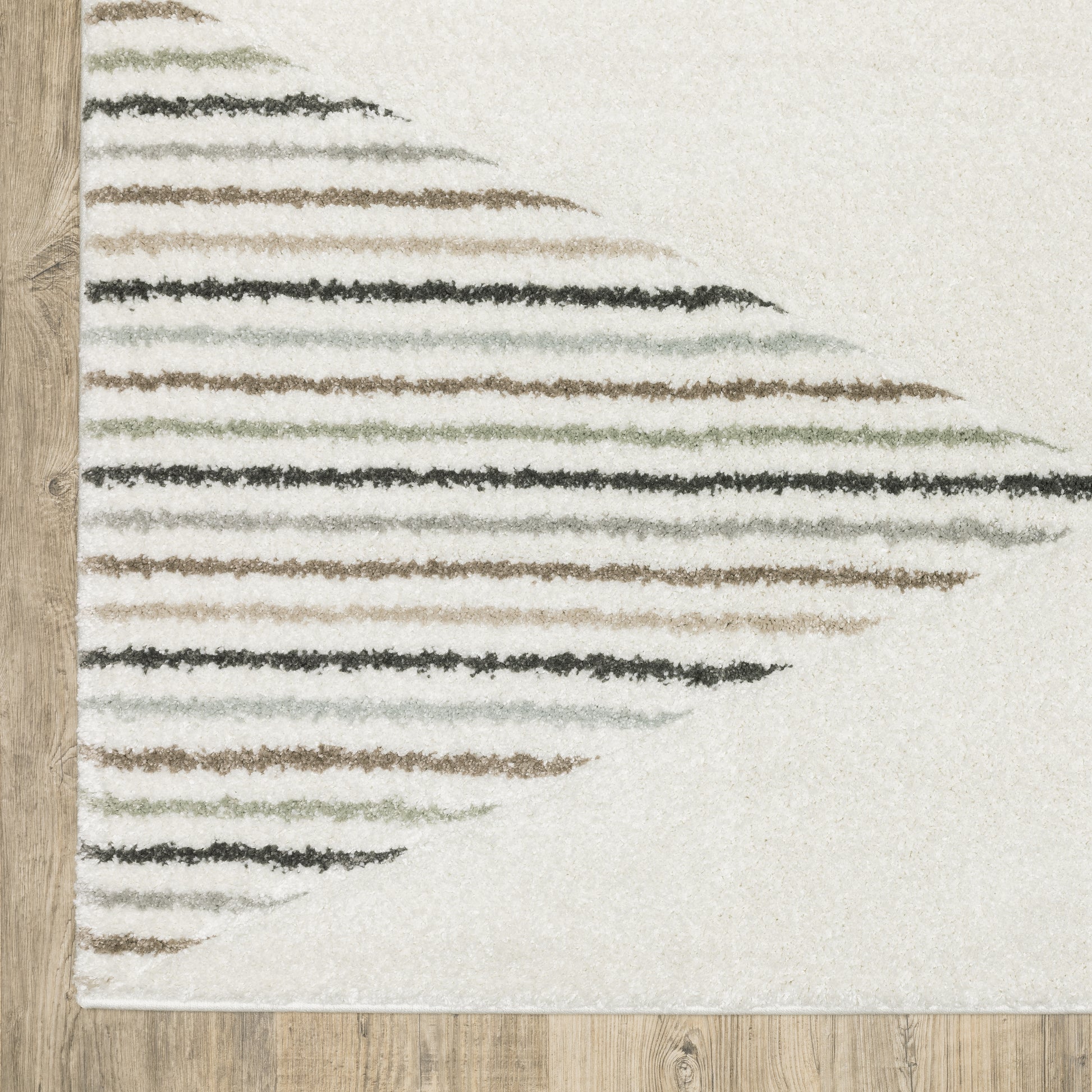 Cambria Stripe Beige/ Multi Geometric Cut Pile Rug
