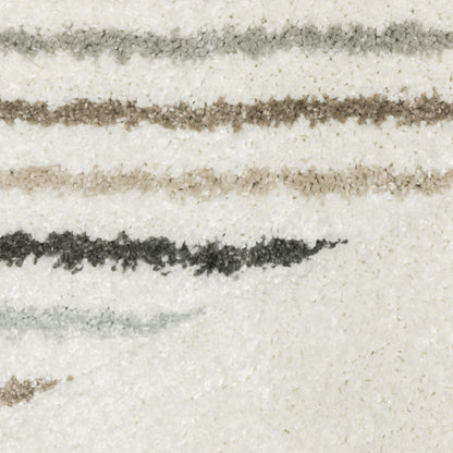 Cambria Stripe Beige/ Multi Geometric Cut Pile Rug