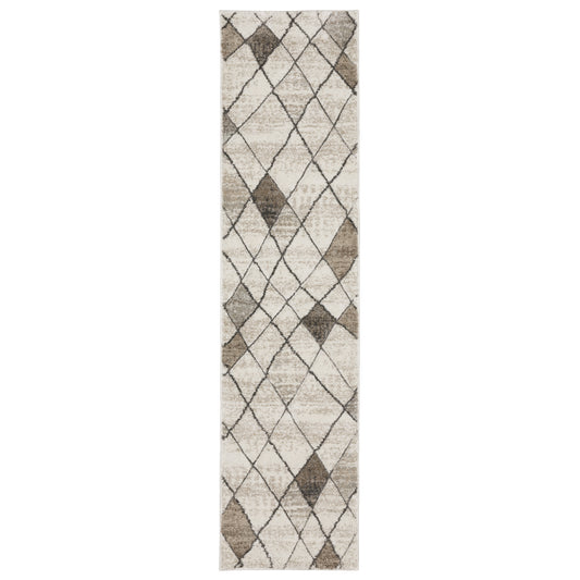 Cambria 4928A Beige/ Grey Lattice Distressed Rug