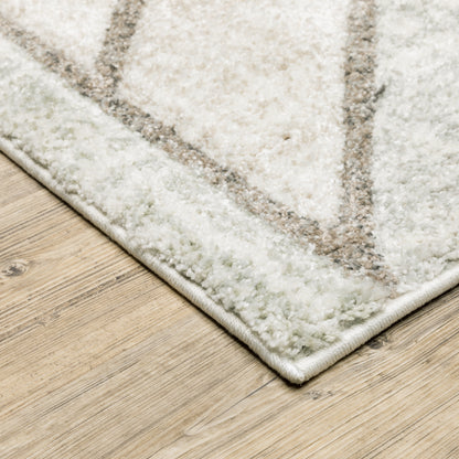 Cambria Distressed Grey/ Beige Geometric Cut Pile Rug