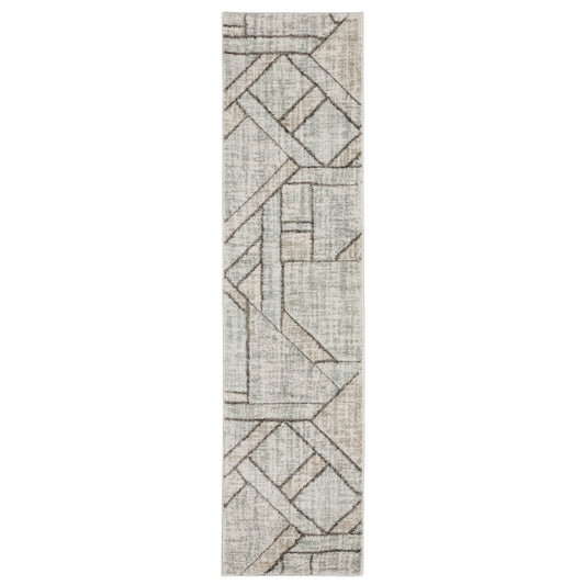Cambria 5569B Grey/ Beige Distressed Geometric Rug