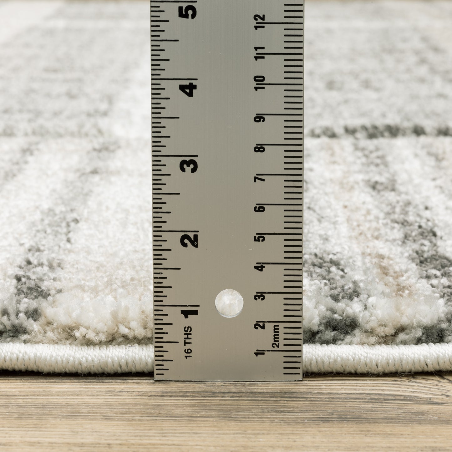 Cambria Distressed Beige/ Charcoal Stripe Cut Pile Rug