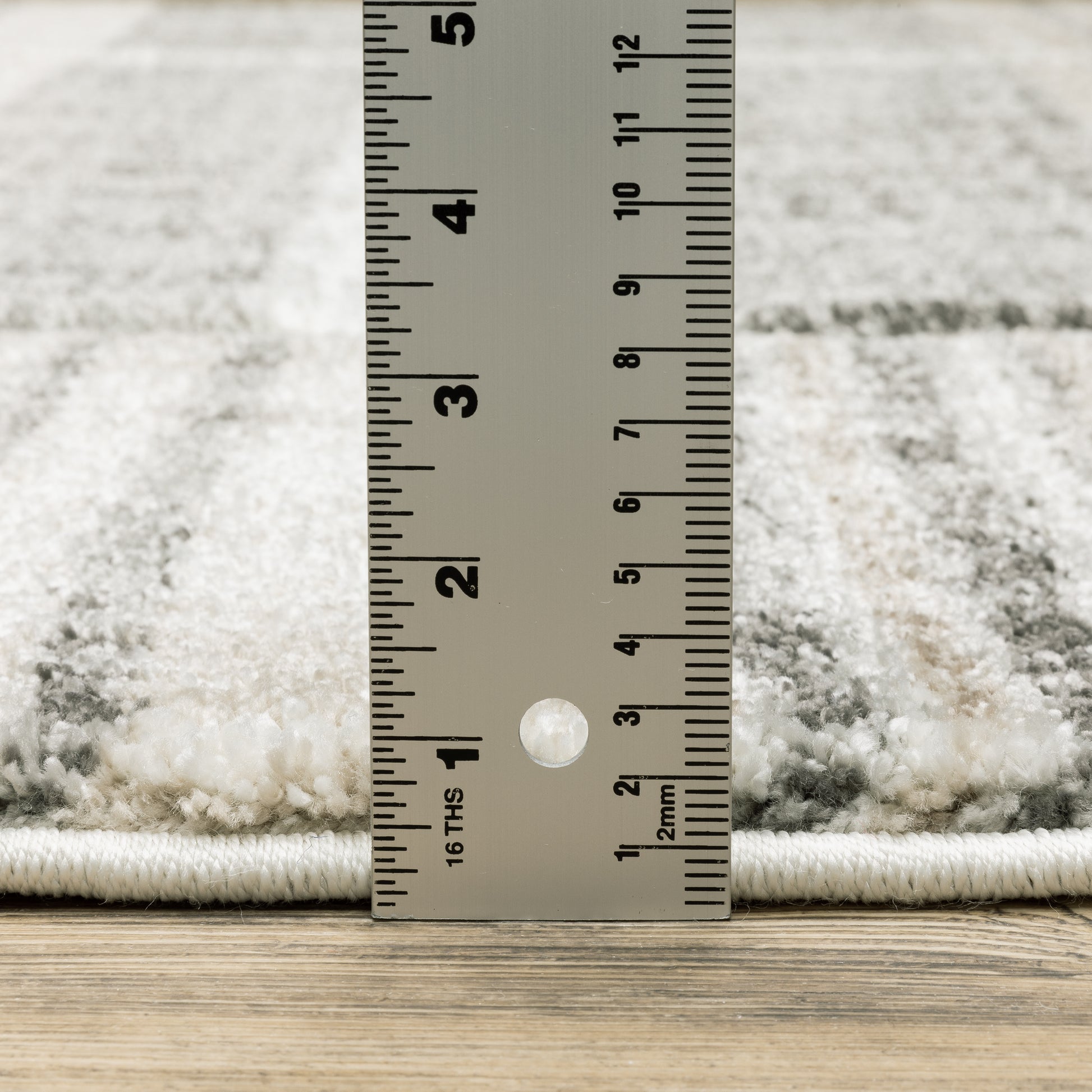 Cambria Distressed Beige/ Charcoal Stripe Cut Pile Rug