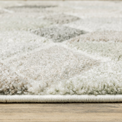 Cambria Geometric Ivory/ Multi Cut Pile Rug