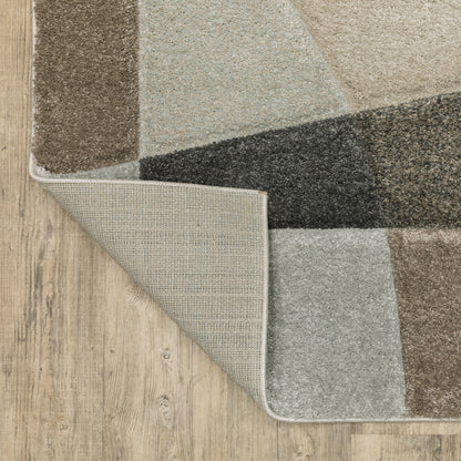 Cambria Geometric Beige/ Multi Cut Pile Rug