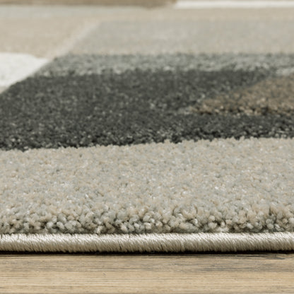 Cambria Geometric Beige/ Multi Cut Pile Rug