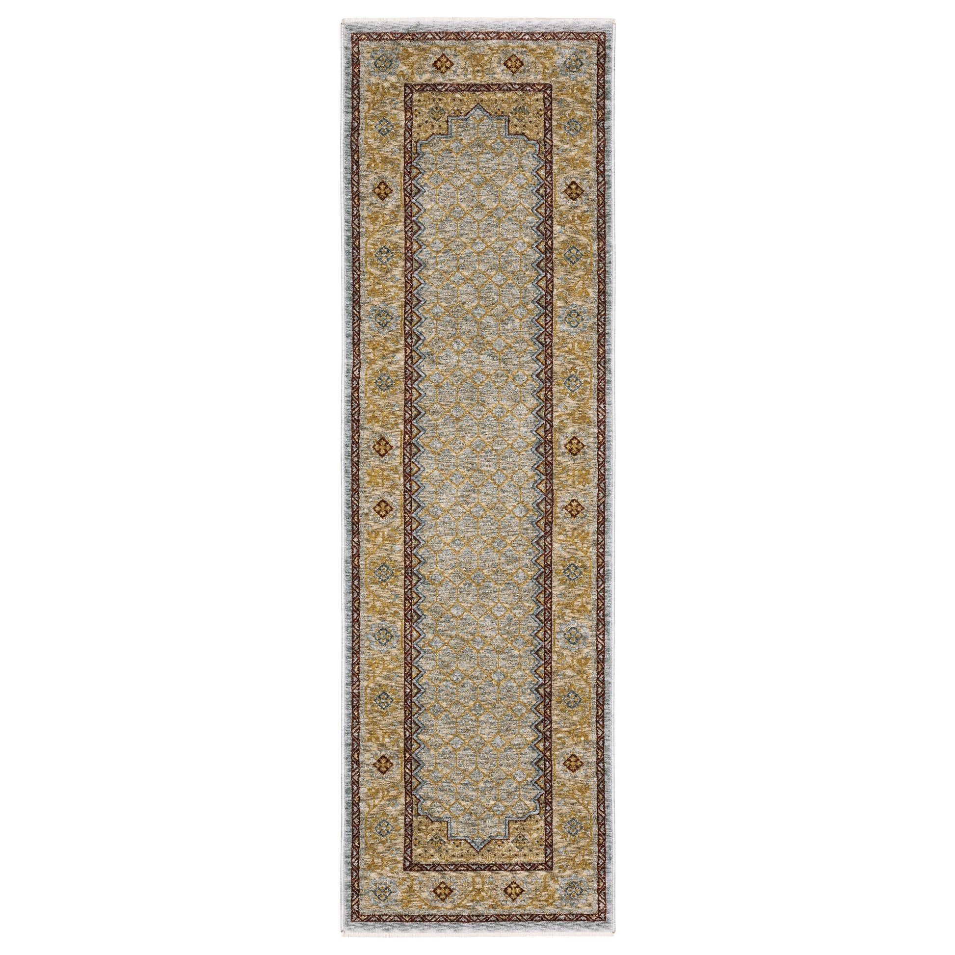 Capella Cap02 Blue/ Gold Geometric Floral Rug