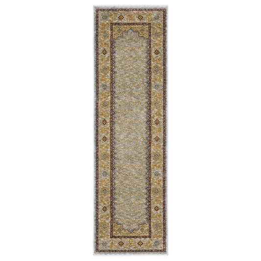 Capella Cap02 Blue/ Gold Geometric Floral Rug