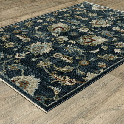 Capella Oriental Blue/ Multi Floral Cut Pile Rug
