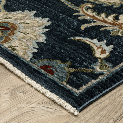 Capella Oriental Blue/ Multi Floral Cut Pile Rug