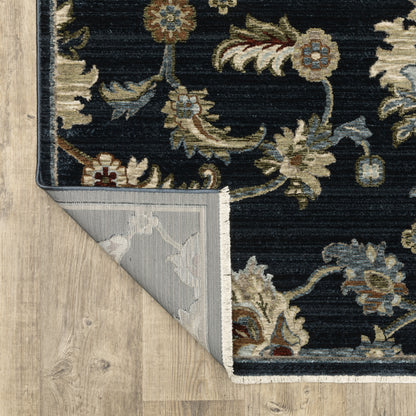 Capella Oriental Blue/ Multi Floral Cut Pile Rug