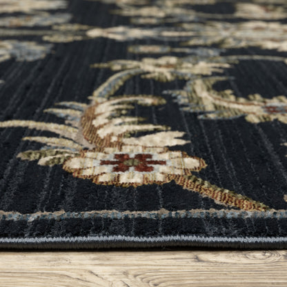 Capella Oriental Blue/ Multi Floral Cut Pile Rug