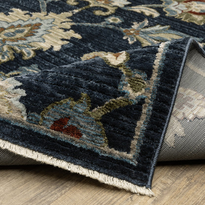 Capella Oriental Blue/ Multi Floral Cut Pile Rug