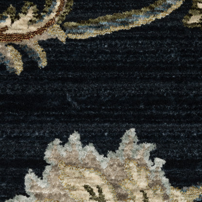 Capella Oriental Blue/ Multi Floral Cut Pile Rug