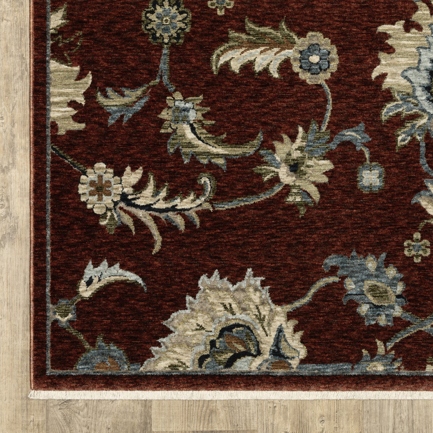 Capella Oriental Red/ Multi Floral Cut Pile Rug