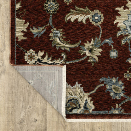 Capella Oriental Red/ Multi Floral Cut Pile Rug