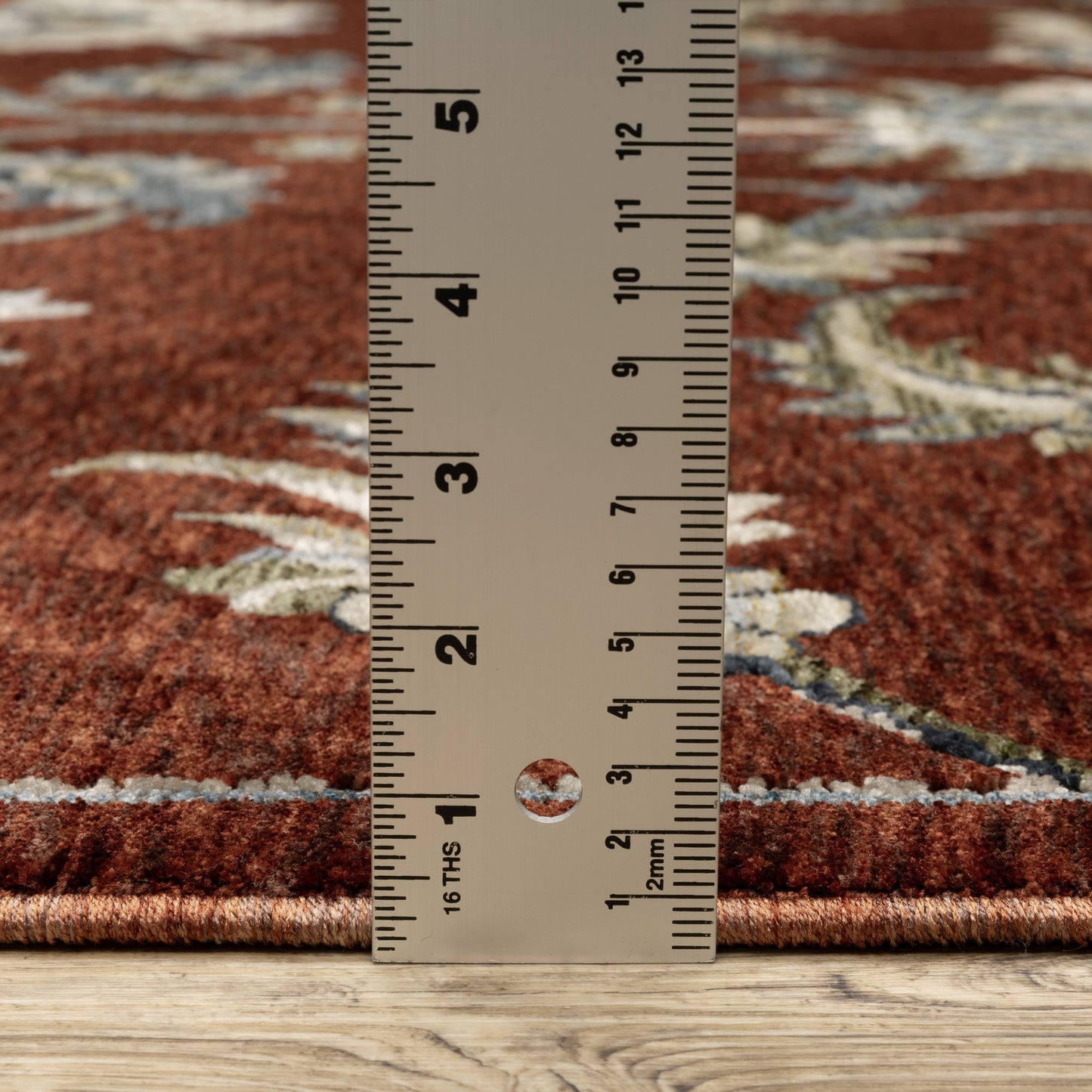Capella Oriental Red/ Multi Floral Cut Pile Rug