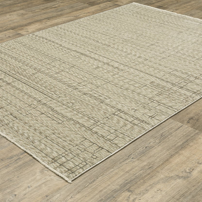 Capella Distressed Beige/ Brown Geometric Cut Pile Rug